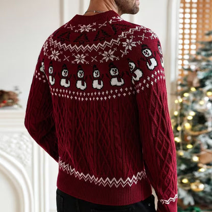 Snowman Cable Knit Christmas Sweater | Revangiol