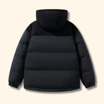 Corduroy Hooded Puffer Jacket | Revangiol