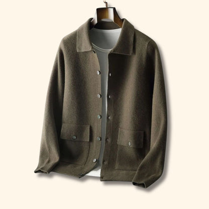 Collared Button Knit Cardigan | Revangiol