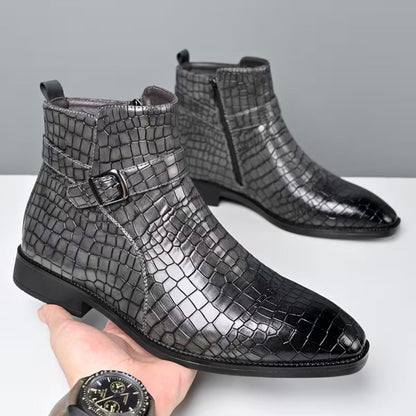 Croc Buckle Dress Boots | Revangiol