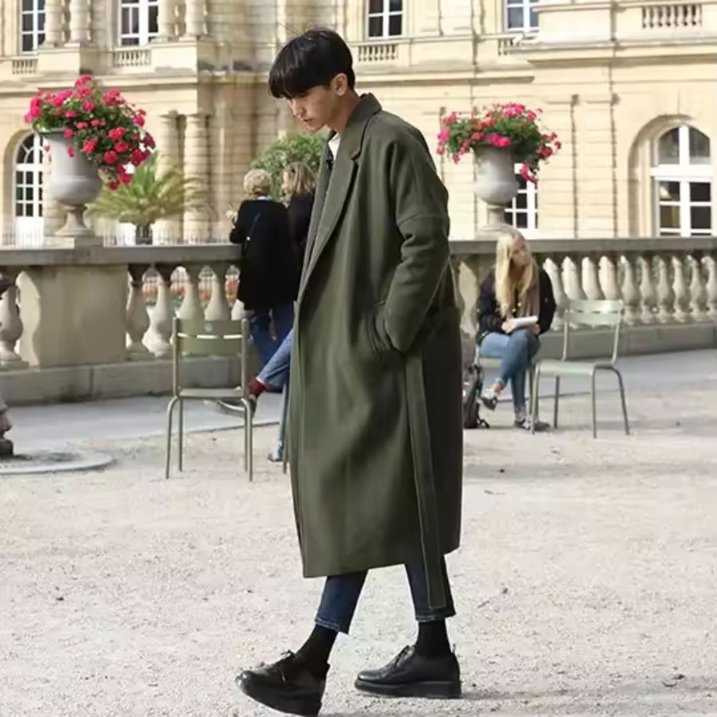 Belted Lapel Wool Over Coat | Revangiol