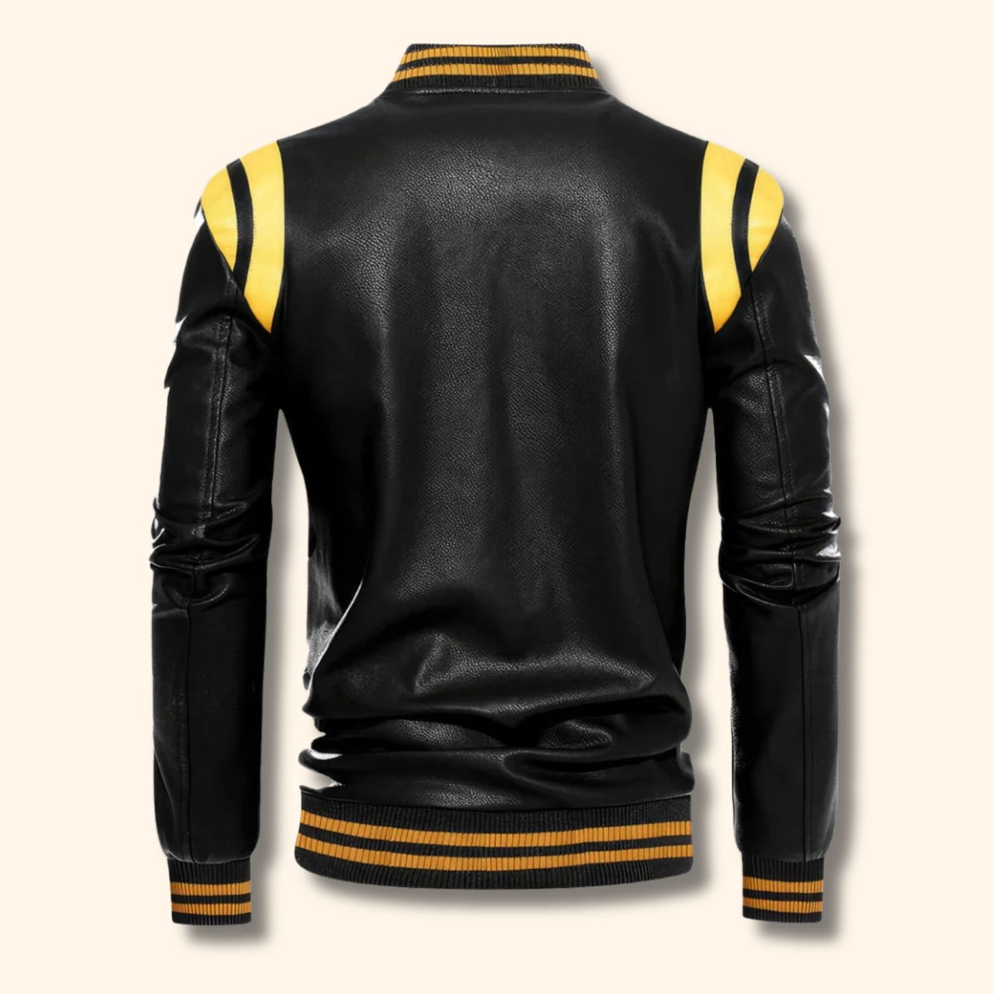 Sport Stripe Leather Jacket | Revangiol