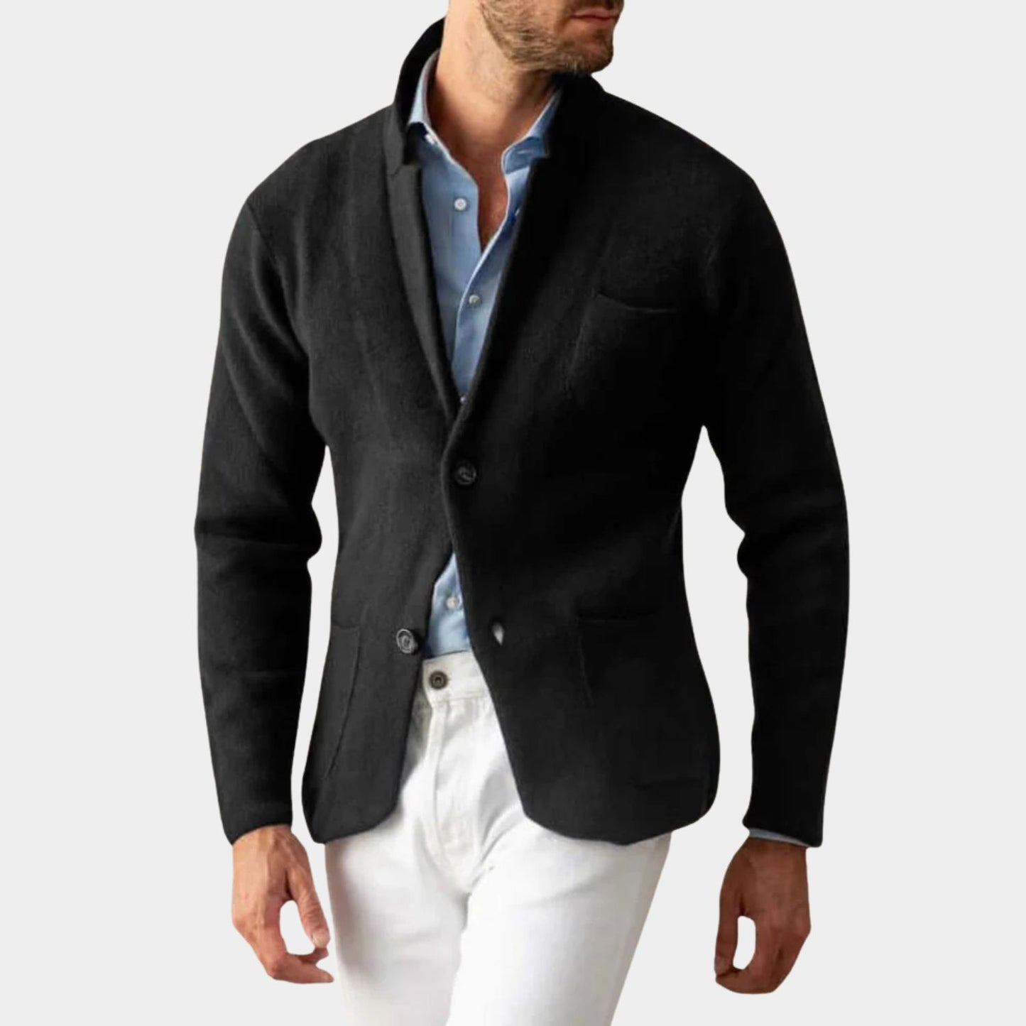 Tailored Collar Knit Cardigan | Revangiol