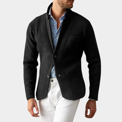 Tailored Collar Knit Cardigan | Revangiol