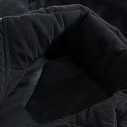 Corduroy Hooded Puffer Jacket | Revangiol