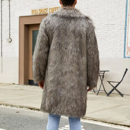 Wide Collar Shaggy Fur Coat | Revangiol