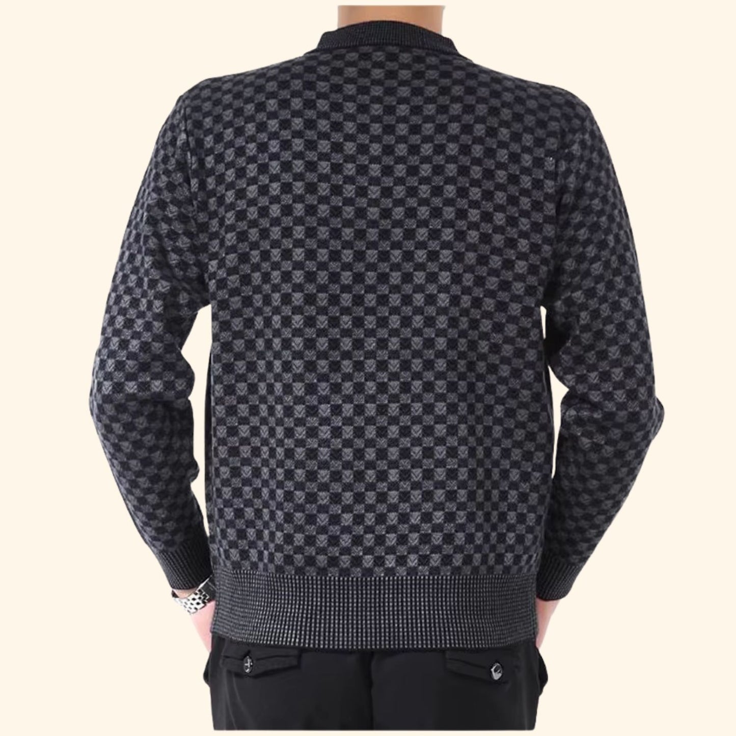 Checkered Knit Sweater | Revangiol