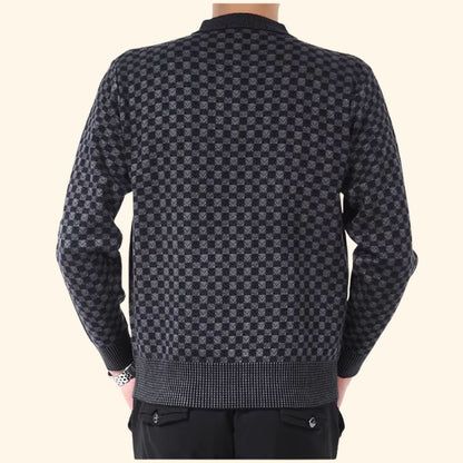 Checkered Knit Sweater | Revangiol