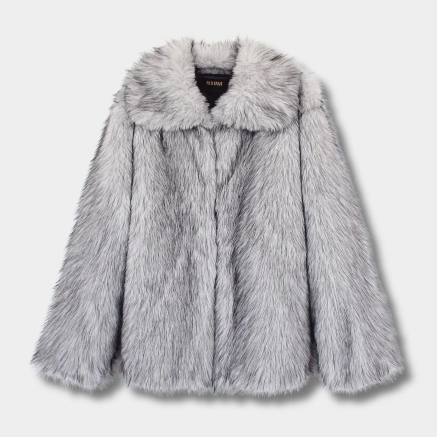 Wide-Lapel Faux Fur Jacket | Revangiol