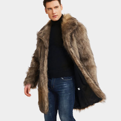 Luxurious Lapel Plush Fur Coat | Revangiol