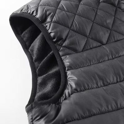 Quilted Stand Collar Puffer Vest | Revangiol