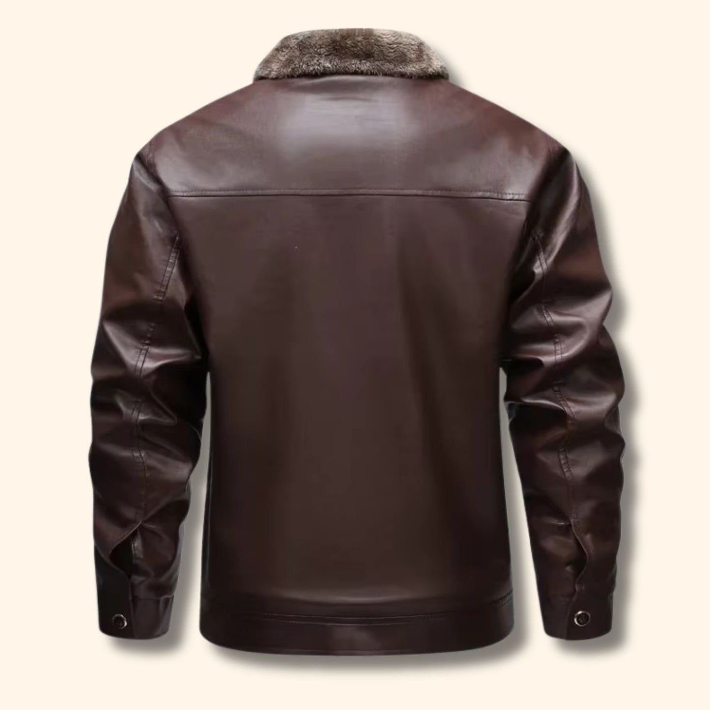 Fleece Lined Leather Jacket | Revangiol