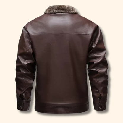 Fleece Lined Leather Jacket | Revangiol