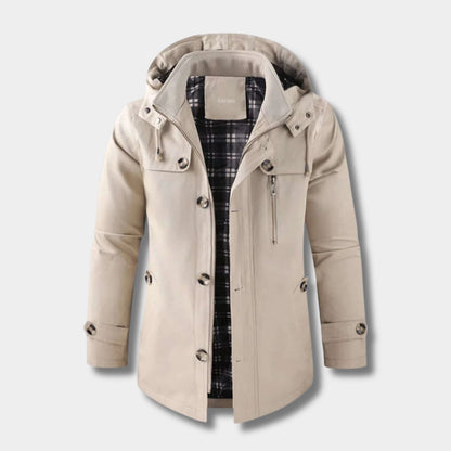 Button Front Hooded Winter Jacket | Revangiol