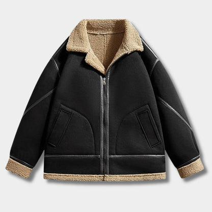 Rugged Sherpa-Lined Aviator Jacket | Revangiol