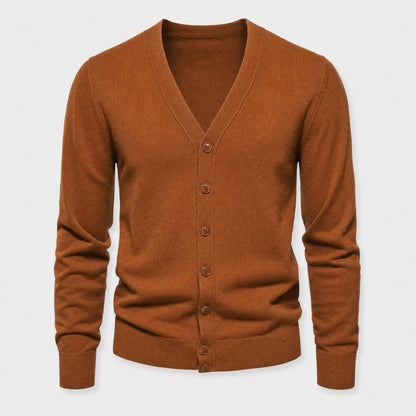 Classic V-Neck Knit Cardigan | Revangiol