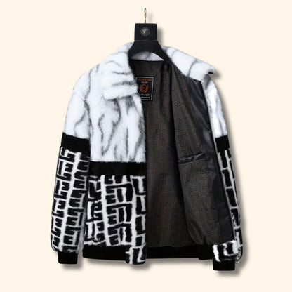 Color Block Faux Fur Jacket | Revangiol