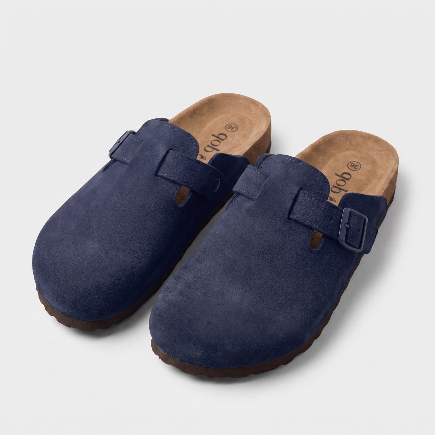 Genuine Suede Buckle Clogs | Revangiol