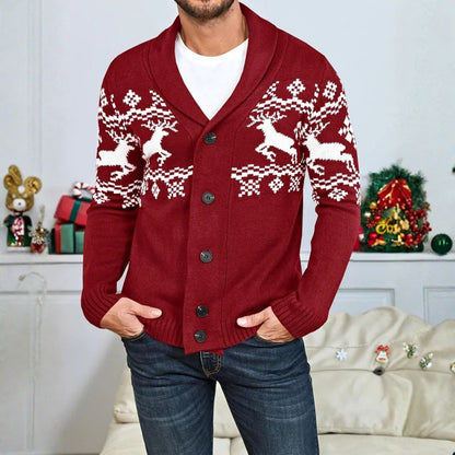 Nordic Reindeer Shawl Cardigan | Revangiol