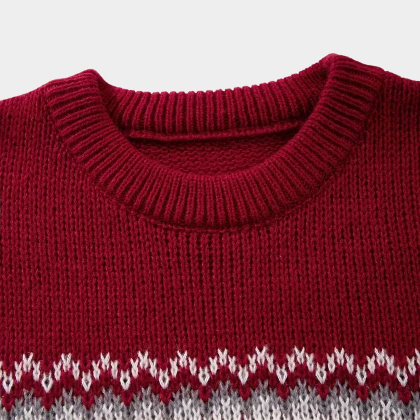 Jacquard Crew Neck Christmas Sweater | Revangiol