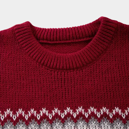 Jacquard Crew Neck Christmas Sweater | Revangiol