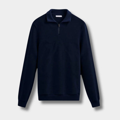 Collared Knit Polo Quarter-Zip | Revangiol