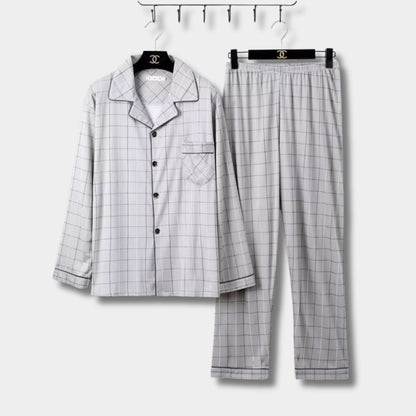 Feather Print Button Pajama Set | Revangiol