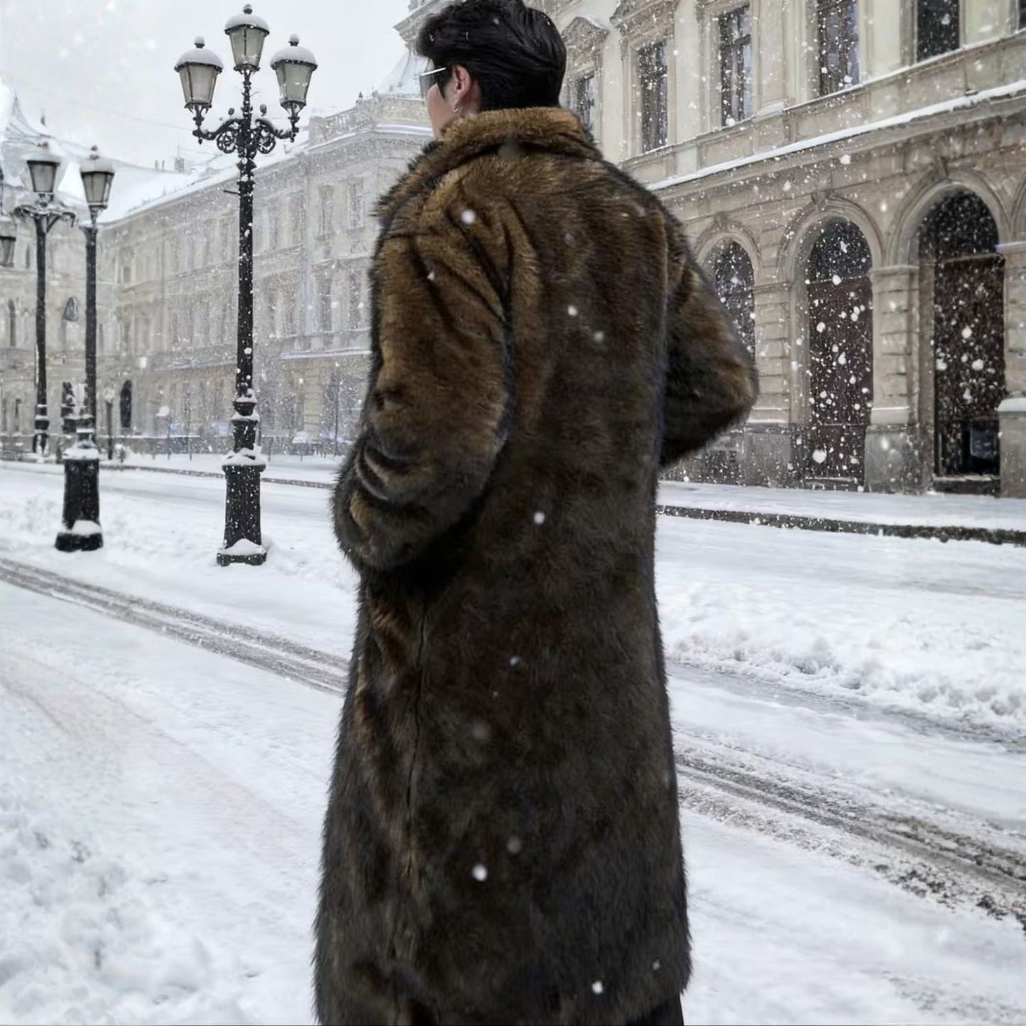 Ombre Lapel Midlength Fur Coat | Revangiol