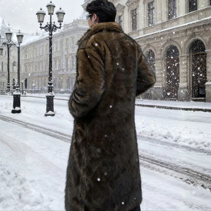 Ombre Lapel Midlength Fur Coat | Revangiol
