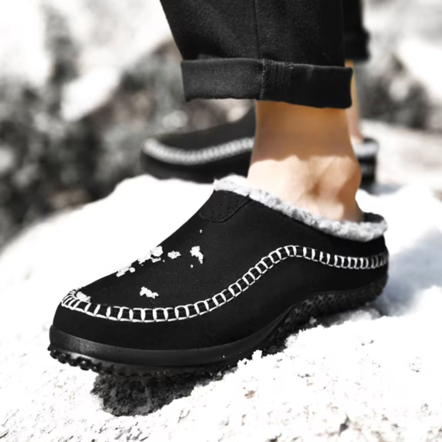 Sherpa Trim Slip-On Slippers | Revangiol