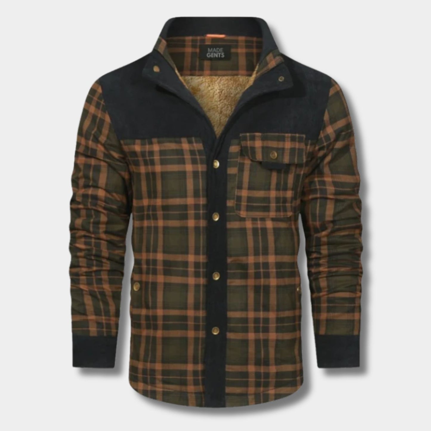 Checked Sherpa Flannel Shirt Jacket | Revangiol