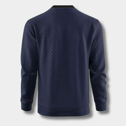 Checkered Panel Knit Sweater | Revangiol