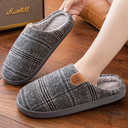 Plush Fleece Tartan Slippers | Revangiol