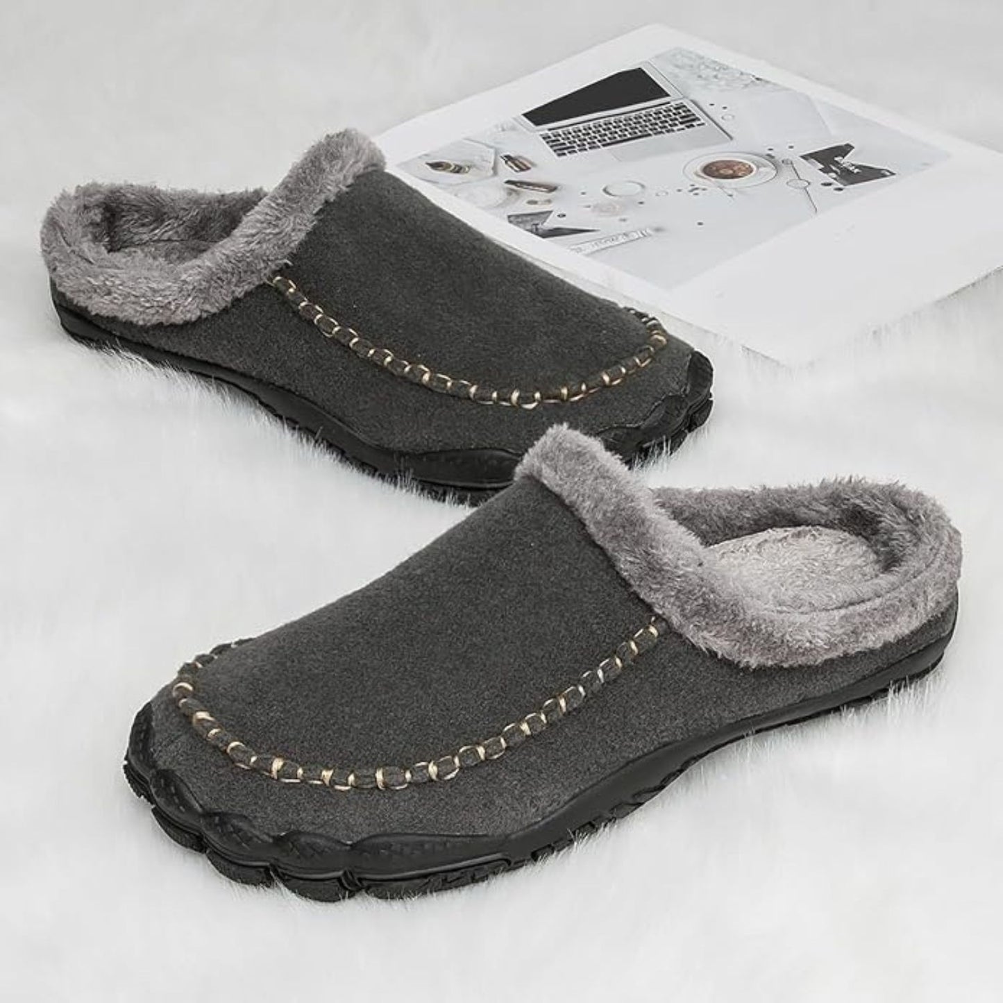Fleece Lined Moccasin Slippers | Revangiol