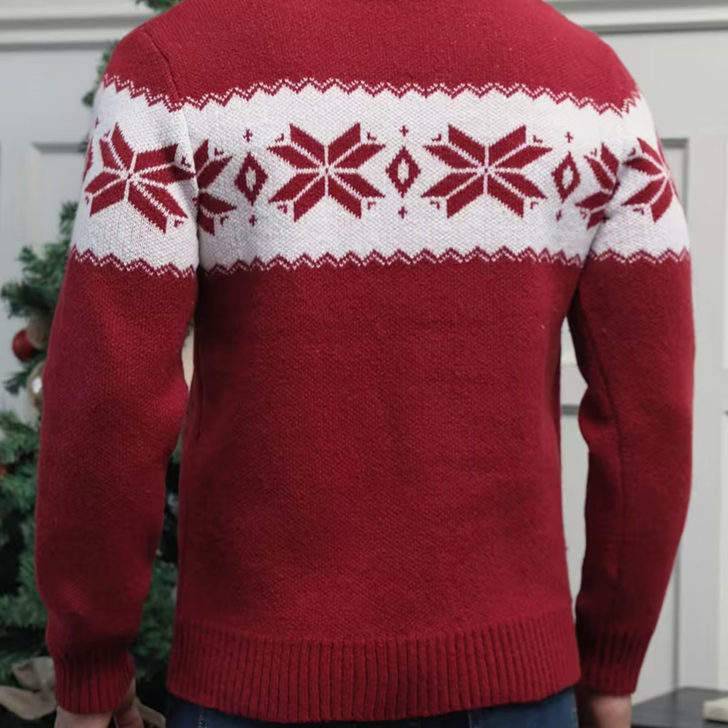 Snowflake Button Christmas Sweater | Revangiol