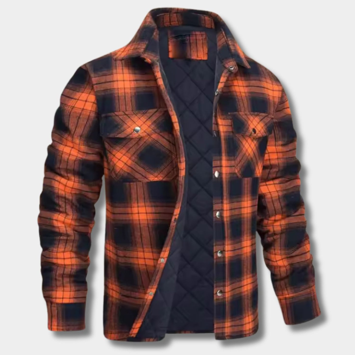 Quilted Check Flannel Shirt Jacket | Revangiol