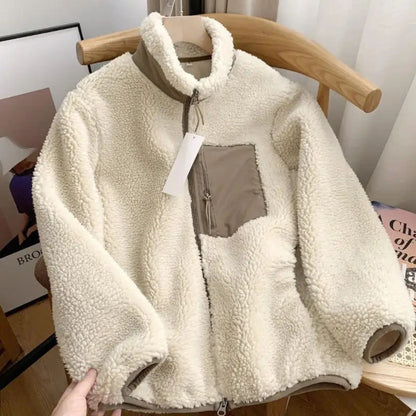 Plush Stand-Collar Fleece Jacket | Revangiol