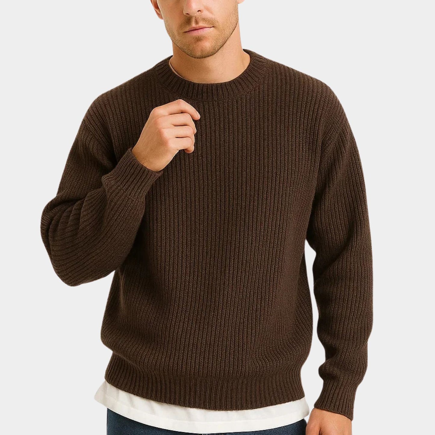 Oversized Ribbed Knit Sweater | Revangiol
