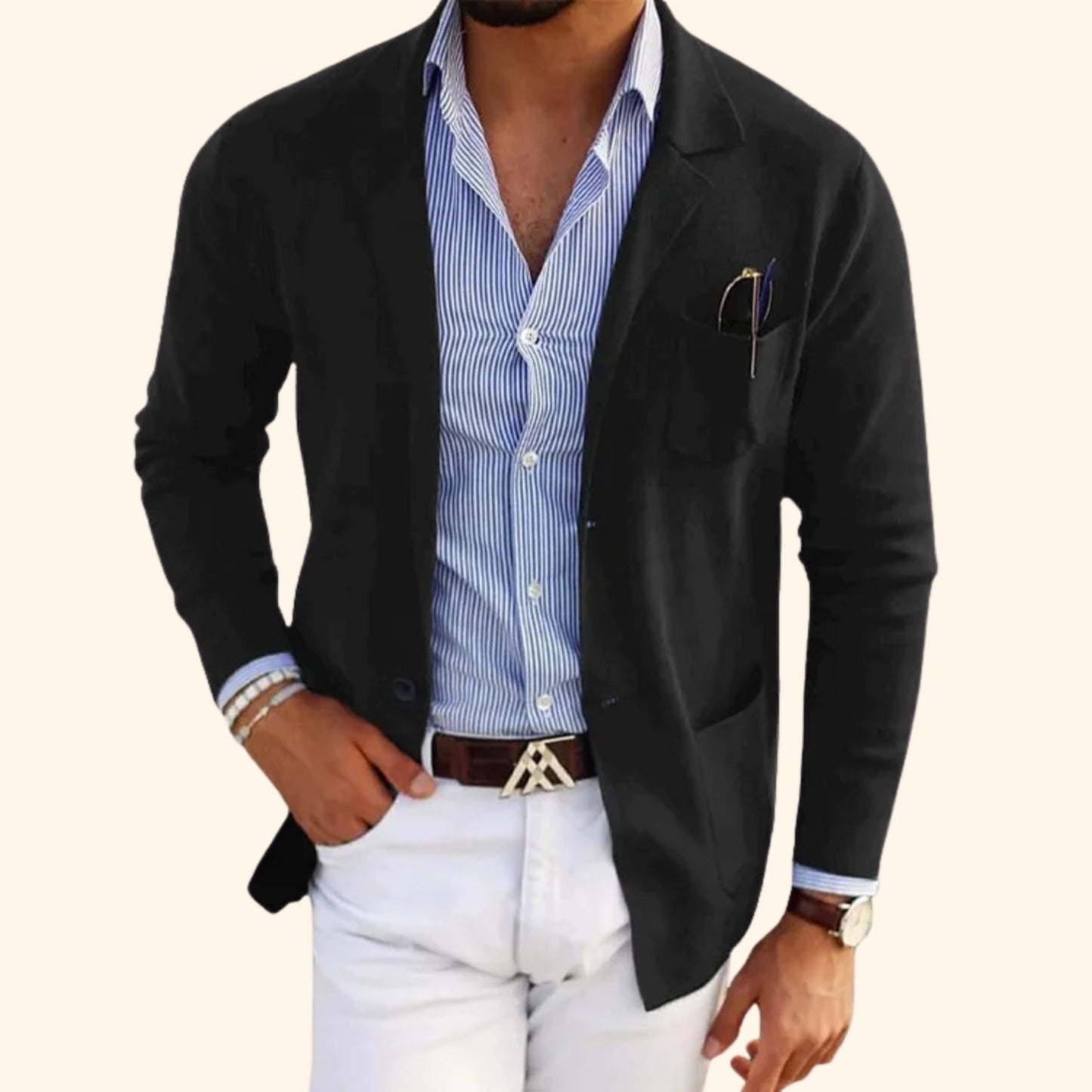 Tailored Lapel Knit Cardigan | Revangiol