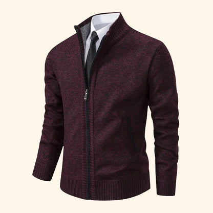 Zip-Up Mock Neck Cardigan | Revangiol