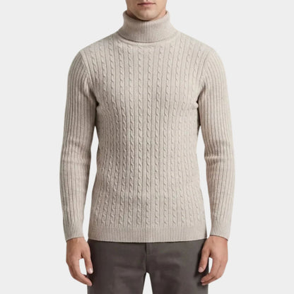 Cable Knit Turtleneck Sweater | Revangiol