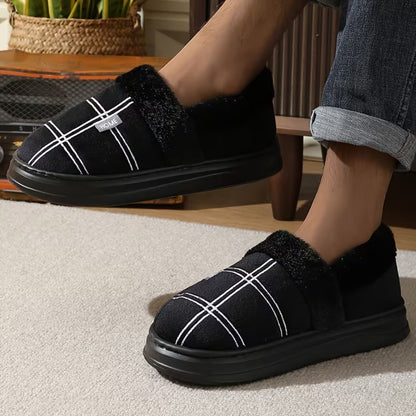 Plaid Fleece Slip-On Slippers | Revangiol
