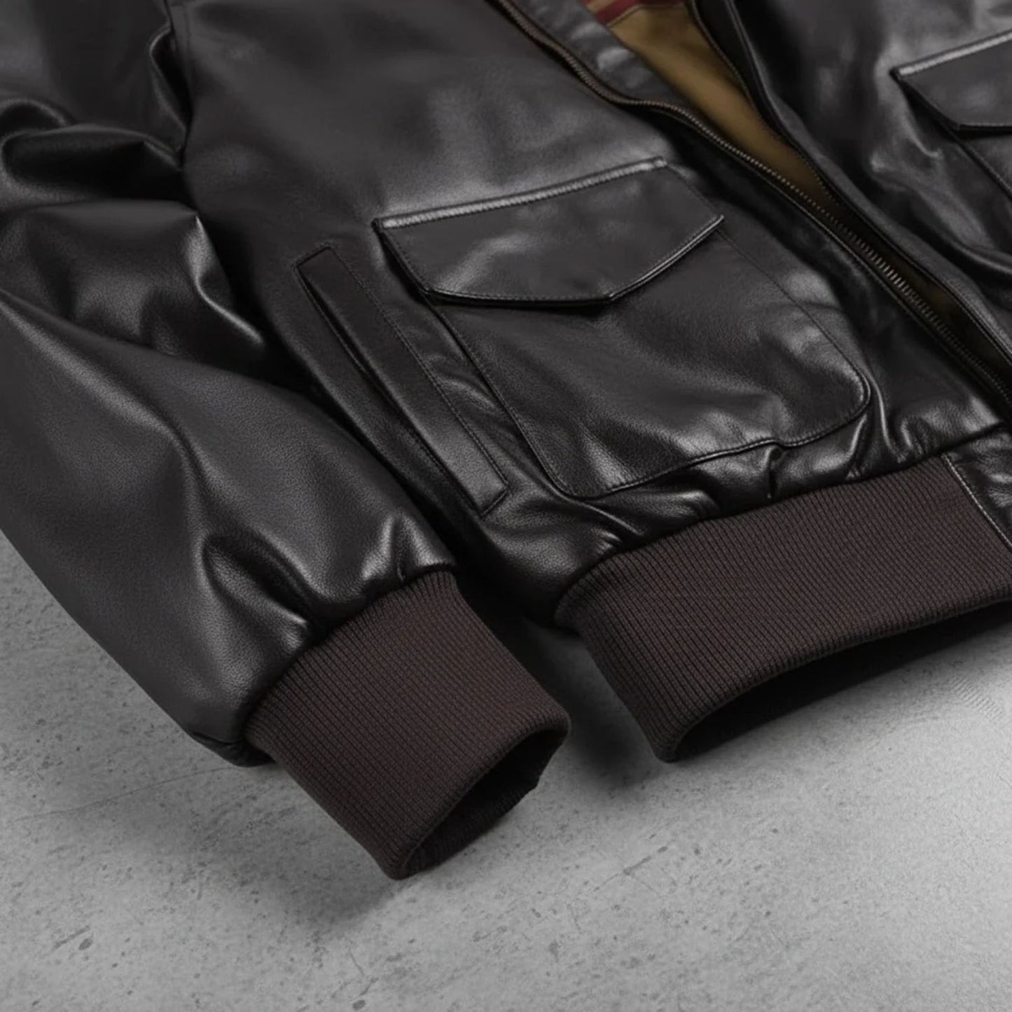 Leather Aviator Jacket | Revangiol