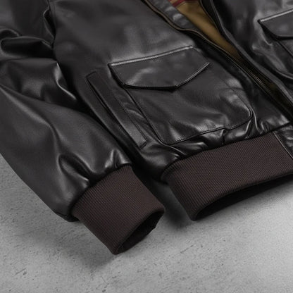 Leather Aviator Jacket | Revangiol
