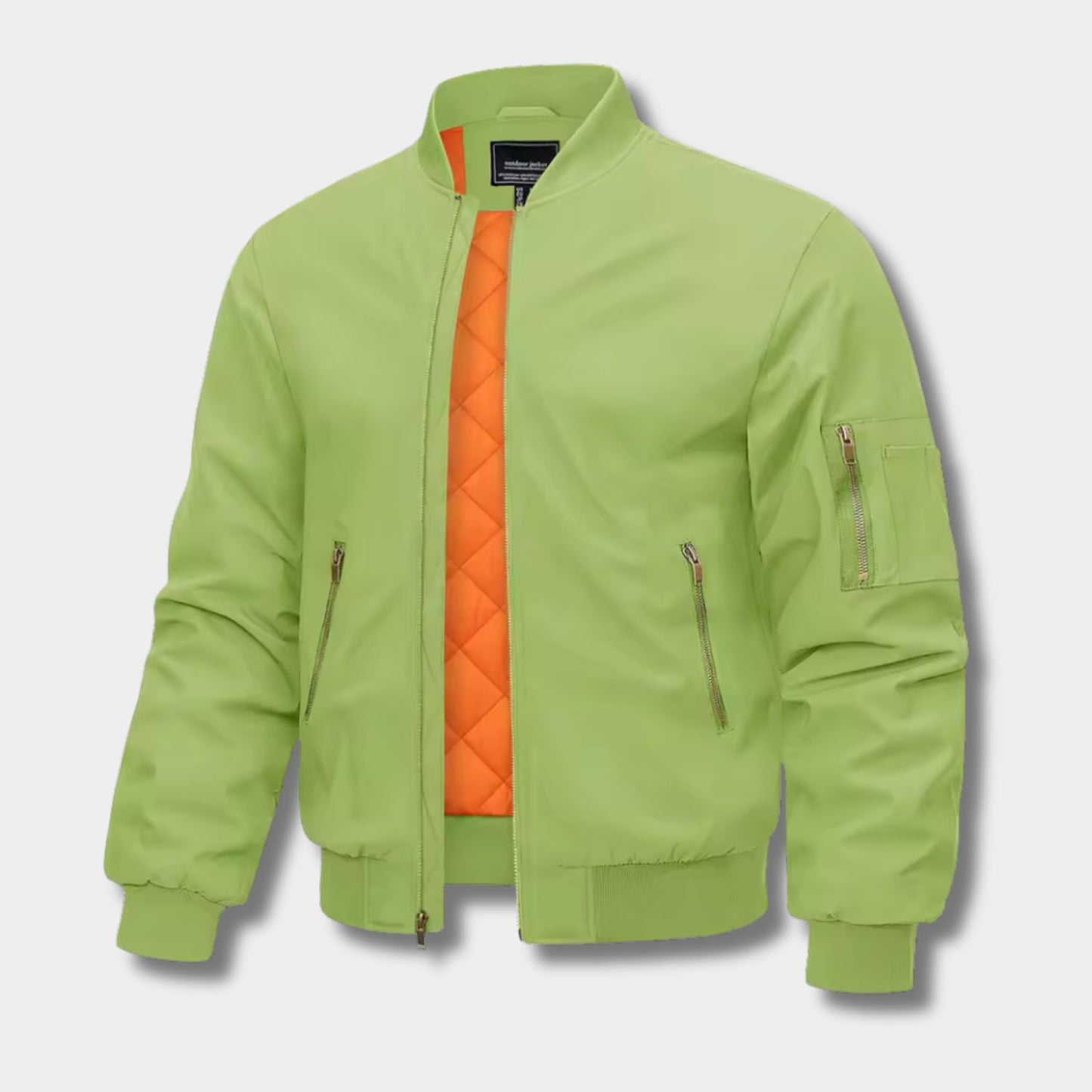 Metallic Zip Bomber Jacket | Revangiol