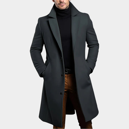 Notched Lapel Button Over Coat | Revangiol