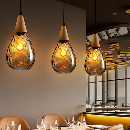 Elegant Teardrop Glass Pendant Light | Revangiol