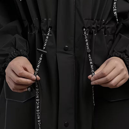 Belted Long Hooded Rain Coat | Revangiol