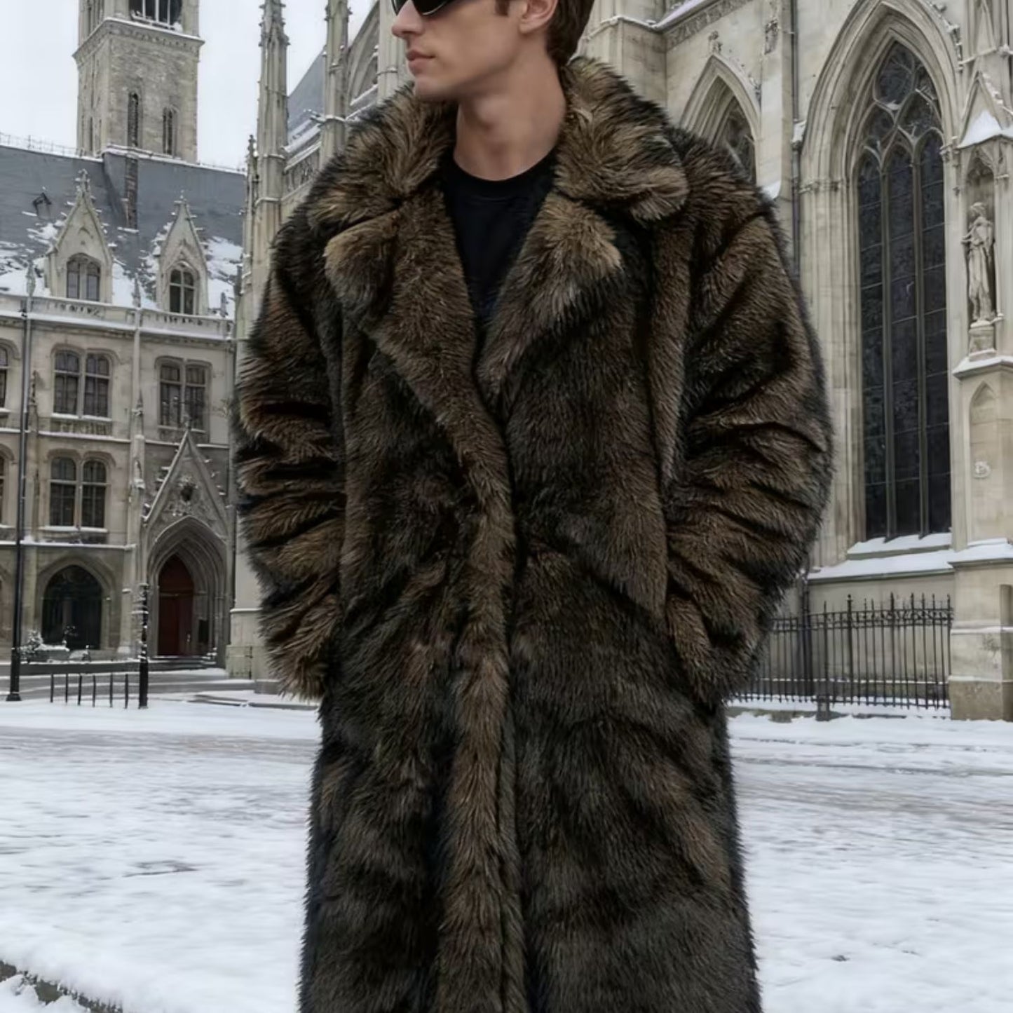 Ombre Lapel Midlength Fur Coat | Revangiol