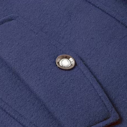 High Neck Fleece Pea Coat | Revangiol